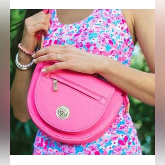 NWT Lilly Pulitzer Aura Pink Neoprene Crossbody Bag